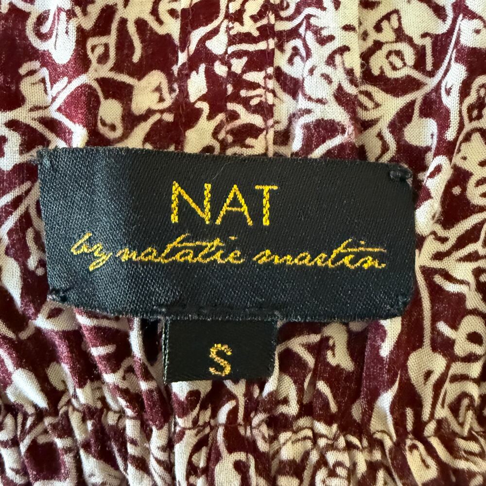 NATALIE MARTIN Nat | Anthropologie Nico Burgundy Floral Wrap Maxi Dress Small - Picture 9 of 9